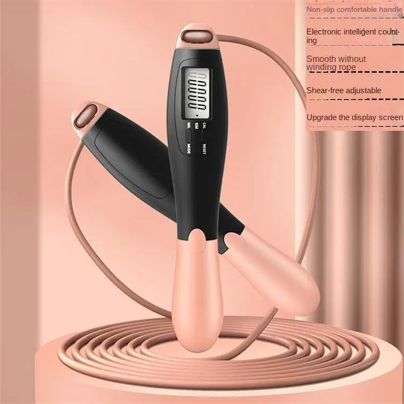 Adjustable Digital Counting Jump Rope with Steel Cable for Fitness Workout Speed Skipping Rope for Adults Kids Home Gym Training