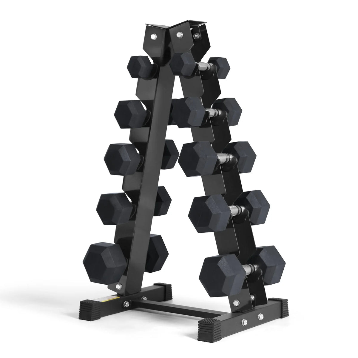 Rubber Hex Dumbbells Set with Rack 60LB-300LB