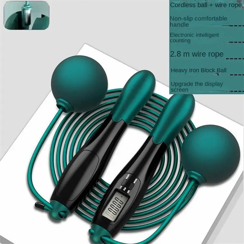 Adjustable Digital Counting Jump Rope with Steel Cable for Fitness Workout Speed Skipping Rope for Adults Kids Home Gym Training